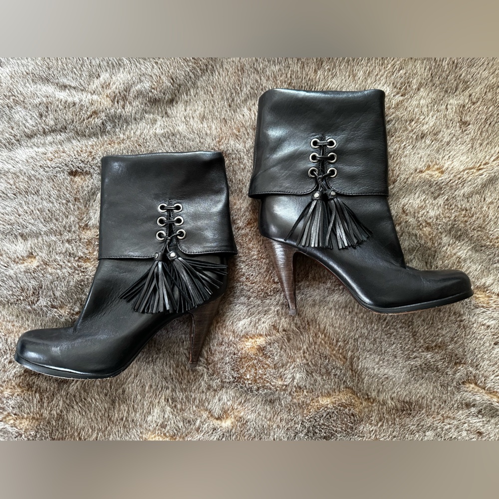 Coach Leather Tassle Boots